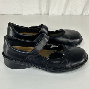 Naot Conga Women's Mary Jane Black Leather Size 9 EU 39 Slip On Comfort Shoes